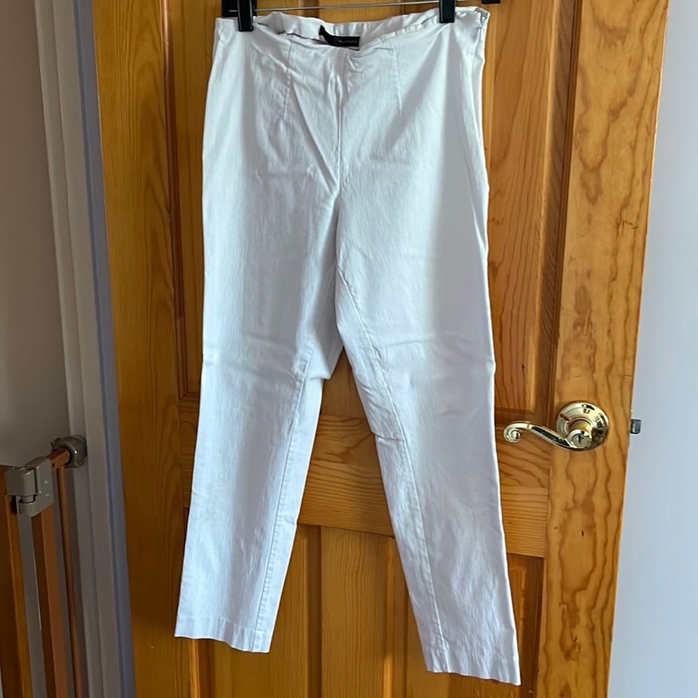 Harvé Benard white straight leg dress pant